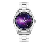 Cosmic Nebula Galaxy - Reloj de pulsera de cuarzo de acero inoxidable con números arábigos para hombres y mujeres, Estilo:, regular, MHXYZHW