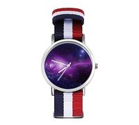 Cosmic Nebula Galaxy - Reloj de pulsera de cuarzo personalizado con números arábigos con correa ajustable para hombres y mujeres, Estilo:, regular, MHXYZHW
