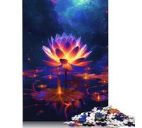 Cosmic Neon Lotus Flowers Puzzles 1000 Piezas Pesado Puzzle Juguetes Educativos Juego Imposible Desafío Juguete para Adultos y Niños A partir de 14 años, 1000 piezas (75 x 50 cm)