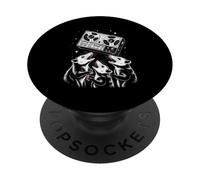 Cosmic Opossum Choir with Retro Reel To Reel PopSockets PopGrip Adhesivo