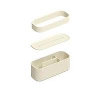 COSMIC Pack Estante ALIFE. Contiene 1 Toallero de Aro y Una Caja Organizadora con Diseño Minimalista y Funcional. Set de Accesorios de Organización para la Guia Alife. Color Blanco Perla