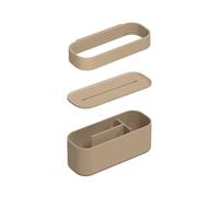 COSMIC Pack Estante ALIFE. Contiene 1 Toallero de Aro y Una Caja Organizadora Fabricados en ABS con Diseño Minimalista y Funcional. Set de Accesorios de Organización para la Guia Alife Color Sand Grey