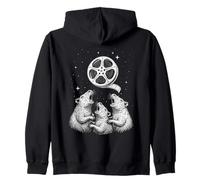 Cosmic Rat Choir Under Film Reel Moon Cinema Sudadera con Capucha