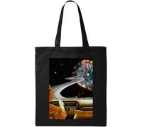 Cosmic Road to Supernova Trippy Poster - Bolsa de algodón ecológico natural, color negro, Black, Talla única