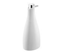 COSMIC Saku Dispensador de Jabón para Baño de Diseño Minimalista Fabricado en Acrílico y Cristal. Dosificador de Encimera para Aseo y Cocina. Accesorio Recargable de 300 ml en Color Blanco Mate
