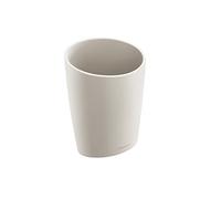 COSMIC Saku Portacepillos de Dientes para Encimera de Diseño Minimalista Fabricado en Plástico. Vaso para Cepillo de Dientes. Recipiente Ovalado para Lavabo de Color Piedra Mate