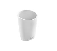 COSMIC Saku Portacepillos de Dientes para Encimera de Diseño Minimalista Fabricado en Plástico. Vaso para Cepillo de Dientes. Recipiente Ovalado para Lavabo de Color Blanco Mate