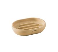 COSMIC SAONA Jabonera para Baño o Cocina de Diseño Elegante Fabricada en Resina. Soporte para Pastillas de Jabón. Accesorio de Tacto Suave para Lavabo de Color Sand