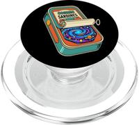 Cosmic Sardines Galaxy Surrealista Space Retro Pescado enlatado PopSockets PopGrip para MagSafe
