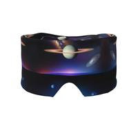 Cosmic Saturn - Antifaz ajustable para dormir y orejeras, diadema unisex para dormir de lado (26.8 x 4.3 pulgadas), cubierta cómoda para viajes en interiores y exteriores, para yoga