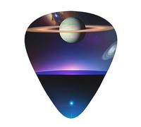 Cosmic Saturn - Púas de guitarra finas, medianas, pesadas, 12 piezas, adecuadas para guitarra, bajo, guitarra eléctrica, ukelele, púas de guitarra resistentes al desgaste,