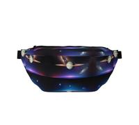 Cosmic Saturn - Riñonera cruzada grande, regalos para disfrutar de deportes, festivales, entrenamiento, viajes, correr, casual, color negro, talla única, Black, Talla única