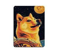 Cosmic Shiba Inu & Bitcoin Odyssey - Cartel de metal vintage para pub, club, cafetería, bar, decoración de pared para el hogar, póster retro de 30 x 40 cm