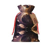 Cosmic Shining Planet - Bolsa de regalo de Navidad con cordón de arpillera para regalos, golosinas - Perfecto para Navidad, cumpleaños