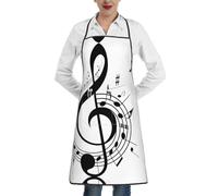 Cosmic Shining Planet - Delantal unisex ajustable con bolsillos para mujer, chef, cocina, barbacoa, manualidades, salón, jardinería, Símbolo de música, Taille unique