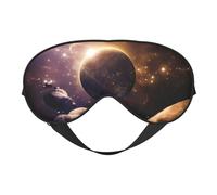 Cosmic Shining Planet - Máscara de ojos suave con estampado de planeta - Sombra nocturna elástica, vendas a prueba de luz para avión, yoga, viajes, cubre los ojos completos
