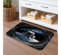 Cosmic Space Astronaut - Tapete de baño antideslizante Galaxy View, diseño moderno, espuma viscoelástica suave y absorbente para decoración de baño, 16 x 24 pulgadas