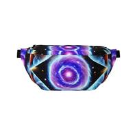 Cosmic Stars - Riñonera cruzada de gran capacidad, impermeable y resistente al polvo, cremallera segura, adecuada para viajes y actividades al aire libre, color negro, talla única