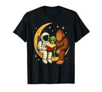 Cosmic Storytime - Astronauta Alien Bigfoot Moon Scene Camiseta