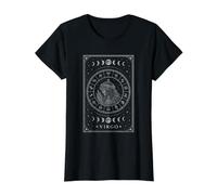 Cosmic Tarot Virgo Vintage Celestial Horóscopo del Zodiaco Camiseta gráfica económica, Mujer, Negro, M