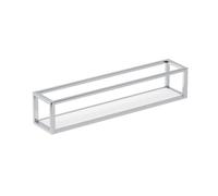 COSMIC - Toallero con estante y cesta - Collection The Grid | Acabado cromado blanco | Fácil instalación con tornillos | Medidas 55 x 11 x 11 cm