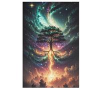 Cosmic Tree of Life - Rompecabezas de madera de 1000 piezas, rompecabezas para adultos y niños, para impresión de alta definición, juego familiar desafío, 78 × 53 cm