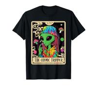 Cosmic Tripper Tarot Card 420 Alien Smoking Weed Cannabis Camiseta