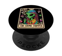 Cosmic Tripper Tarot Card 420 Alien Smoking Weed Cannabis PopSockets PopGrip Adhesivo