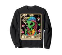 Cosmic Tripper Tarot Card 420 Alien Smoking Weed Cannabis Sudadera