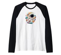 Cosmic Vibes Only Astronaut Space Planets Design Camiseta Manga Raglan