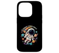 Cosmic Vibes Only Astronaut Space Planets Design Carcasa para iPhone 14 Pro