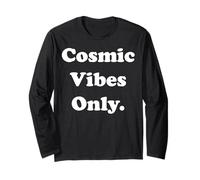 Cosmic Vibes Only Funny Saying Manga Larga