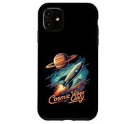 Cosmic Vibes Only Retro Space Rocket Planet Galaxy Aesthetic Carcasa para iPhone 11