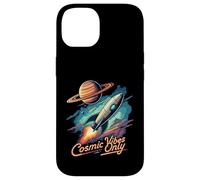 Cosmic Vibes Only Retro Space Rocket Planet Galaxy Aesthetic Carcasa para iPhone 14