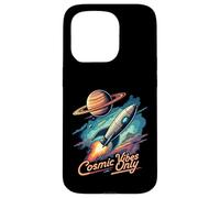 Cosmic Vibes Only Retro Space Rocket Planet Galaxy Aesthetic Carcasa para iPhone 15 Pro