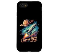 Cosmic Vibes Only Retro Space Rocket Planet Galaxy Aesthetic Carcasa para iPhone SE (2020) / 7/8