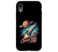 Cosmic Vibes Only Retro Space Rocket Planet Galaxy Aesthetic Carcasa para iPhone XR