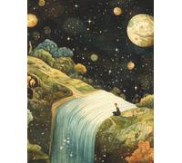 Cosmic Waterfall Dot Grid Sketchbook - Mystical Journal with Starry Night Sky, Planets, and Dreamlike Fantasy Landscape: Large 8.5 x 11 Inch Dotted ... Journaling, Planning, and Creative Ideas