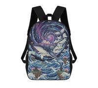 Cosmic Whale Amidst Ocean And Stars Mochilas Infantiles Impresas En 3D, Mochilas De Moda Informales, Mochilas De Viaje Bonitas, Mochilas Informales Para Exteriores Para Niños Y Niñas 17inch
