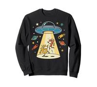 Cósmico OVNI Cartoon Numbers 6 7 Six Seven Retro Sci-Fi Fun Sudadera