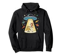 Cósmico OVNI Cartoon Numbers 6 7 Six Seven Retro Sci-Fi Fun Sudadera con Capucha