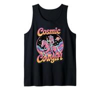 Cósmico Vaquera Espacio Occidental Fantasía Retro Femenino Poder Camiseta sin Mangas