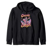 Cósmico Vaquera Espacio Occidental Fantasía Retro Femenino Poder Sudadera con Capucha
