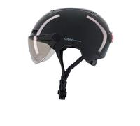 Cosmo Connected Cosmo Fusion - Casco Inteligente para Bicicleta y Patinete con Visera, Talla Adulta, Intermitente, luz de Freno automática, Uso compartido de Viaje, detección de caída