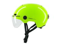 Cosmo Connected Cosmo Fusion - Casco Inteligente para Bicicleta y Patinete con Visera, Talla Adulta, Intermitente, luz de Freno automática, Uso compartido de Viaje, detección de caída