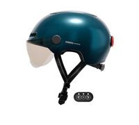 Cosmo Connected - Cosmo Fusion - Casco Inteligente para Bicicletas y Scooters con Visera, tamaño Adulto - Parpadeo, luz de Freno automática, Uso compartido, detección de caídas