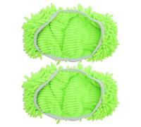 COSMOBETTY 2 Piezas Recambio Mopa de Chenilla Reutilizable, Compatible con Swiffer Paño Seco y Húmedo, Verde Claro, 45,3x11,5cm, para Suelos de Madera y Mármol