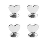 COSMOBETTY Clip Porta Notas Forma de Corazón en Aleación Plateada, Paquete de 5 Piezas, Soporte Firme y Original para Números de Mesa en Bodas y Adornos