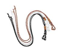 COSMOBETTY Collar Ajustable de Cordón Encerado Jaula Tejida 3 Piezas | Bolsa de Macramé Hecha a Mano, Soporte Transpirable para Cuarzo y Cuentas, Uso DIY