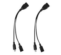 COSMOBETTY Convertidor USB OTG Micro USB a USB para tableta y teléfono, soporte para conectar dispositivos, cable divisor de datos y alimentación, 2 piezas negro